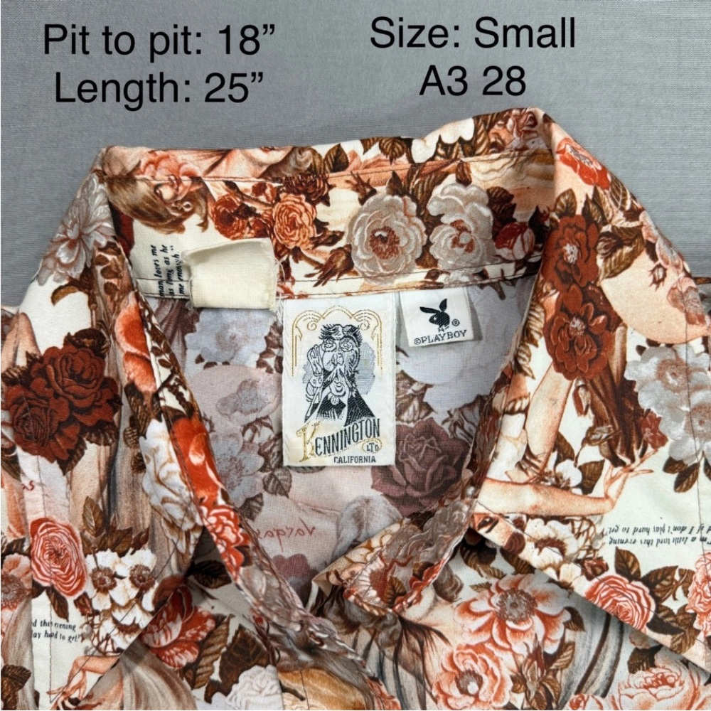 Vintage Kennington Playboy Floral Pin-Up Shirt – 1970s Rare Unisex option - Picture 5 of 7
